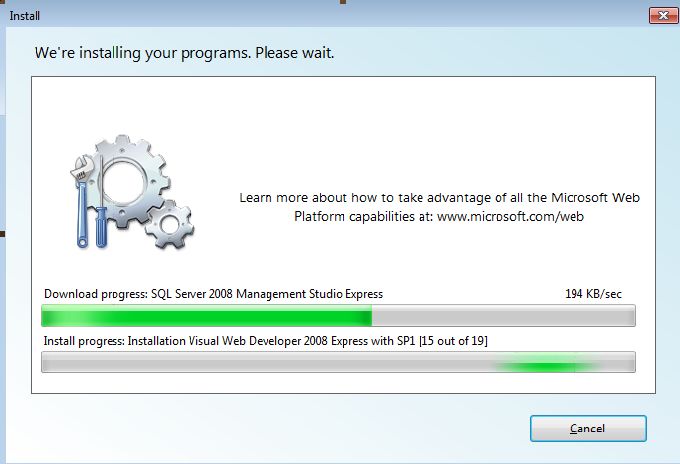Web Platform Installer - Installing Dependencies